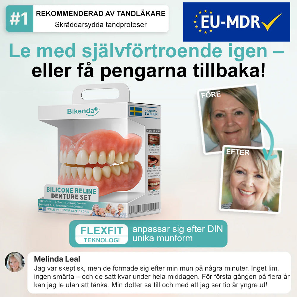 🦷𝗕𝗶𝗸𝗲𝗻𝗱𝗮® 𝗔𝗱𝘃𝗮𝗻𝗰𝗲𝗱 𝗞𝗹𝗮𝗱𝗱𝗳𝗿𝗲𝗱𝗶𝗴 𝗙𝘂𝗹𝗹𝗮 𝗧𝗲𝗻𝗱𝗲𝗻𝘁𝗮𝗿 𝗦𝗲𝘁 （✅ Kliniskt beprövade bekväma proteser ）